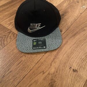 Nike Black and Gray Hat with Silver Logo